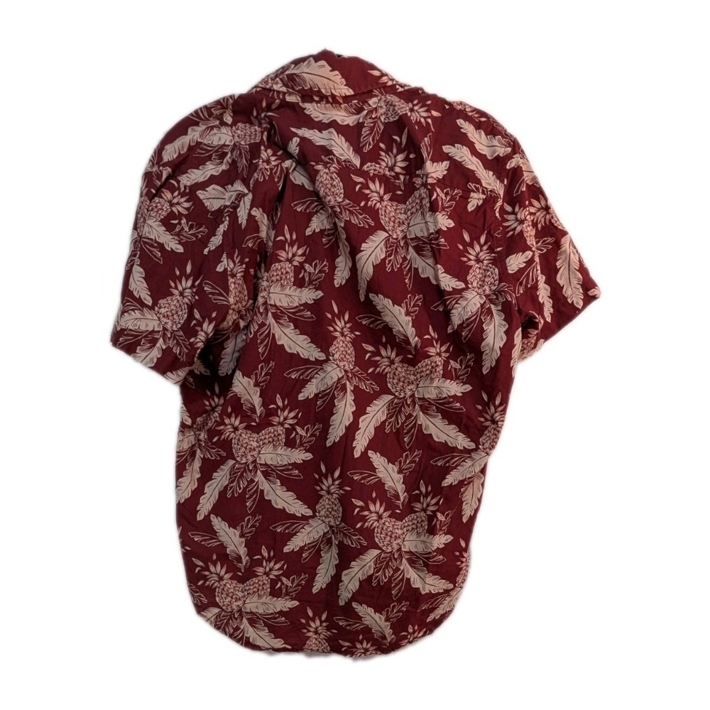 Abercrombie & Fitch Mens Medium Red Pineapple Tropical Palm Button Up Shirt - Picture 5 of 7